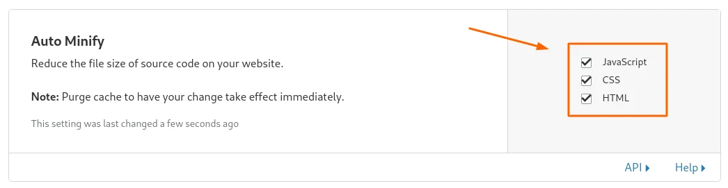 تنظیمات Auto Minify کلودفلر