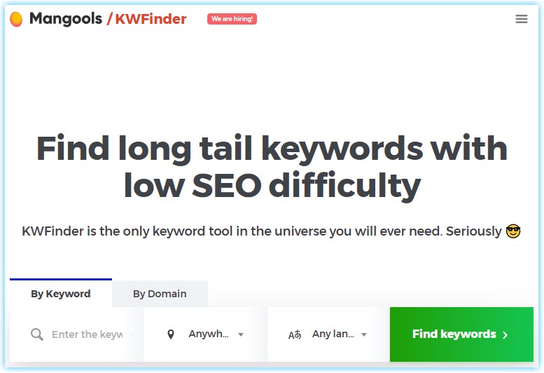 ابزار kwfinder برای پیدا کردن کلمات کلیدی طولانی