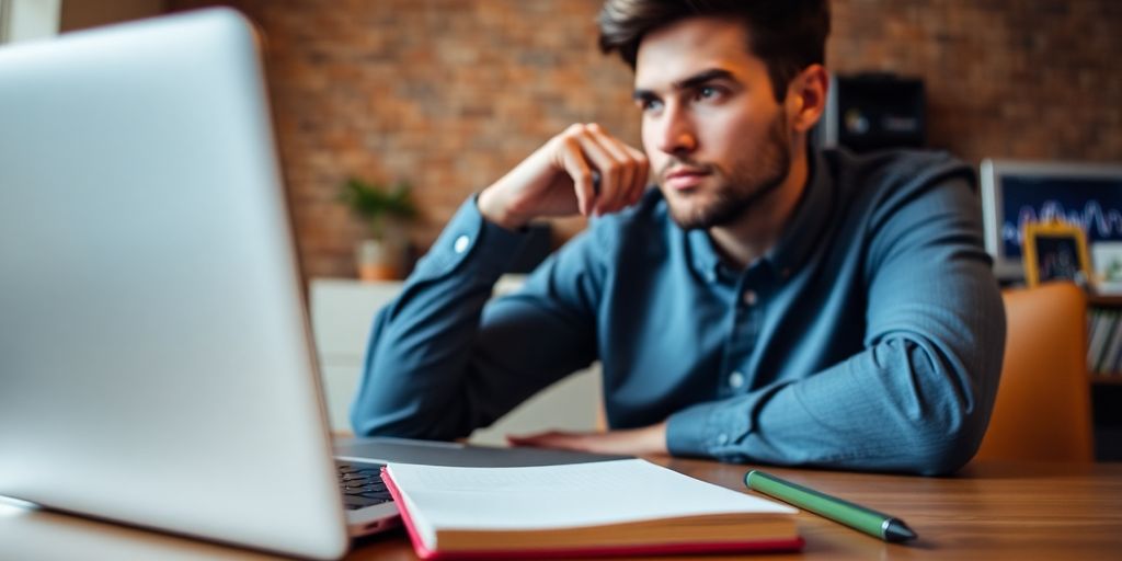 تصویری از شخصی در حال تفکر درباره سایت