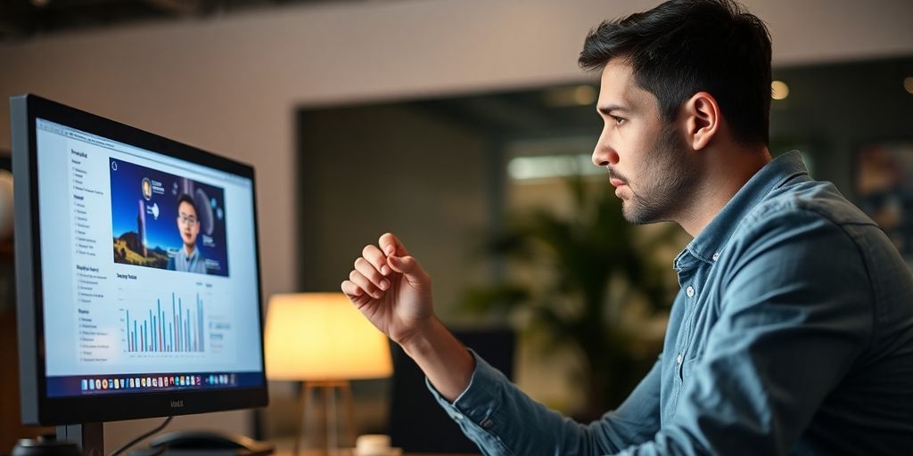 فردی در حال بررسی عملکرد وب‌سایت خود