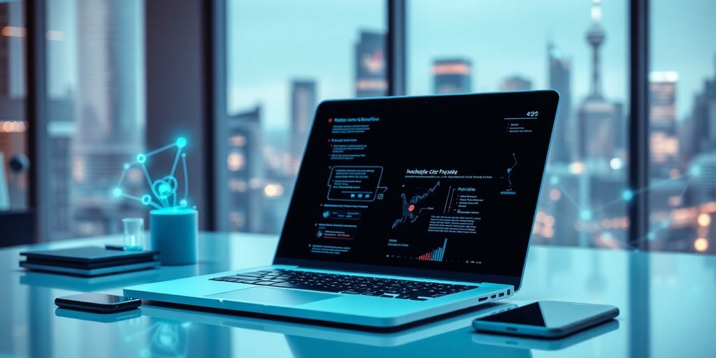 محیط کار آینده با لپ تاپ و گوشی هوشمند