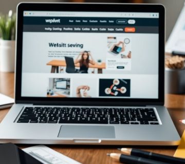 عکس از طراحی وبسایت روی لپتاپ