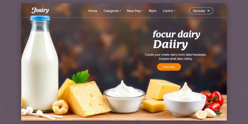 طراحی سایت لبنیات 3 تصویر طراحی سایت لبنیات با محصولات تازه و خوشمزه