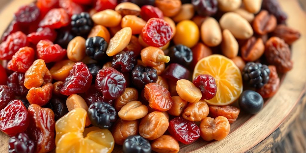 ترکیبی از خشکبار با رنگهای زیبا و مختلف