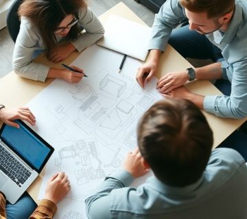 طراحی وب سایت با تیم در حال بحث و بررسی