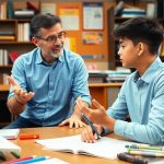 معلم خصوصی و دانش‌آموز در کلاس درس