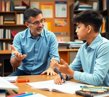 معلم خصوصی و دانش‌آموز در کلاس درس