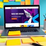 طراحی سایت مدرن بر روی صفحه لپ‌تاپ