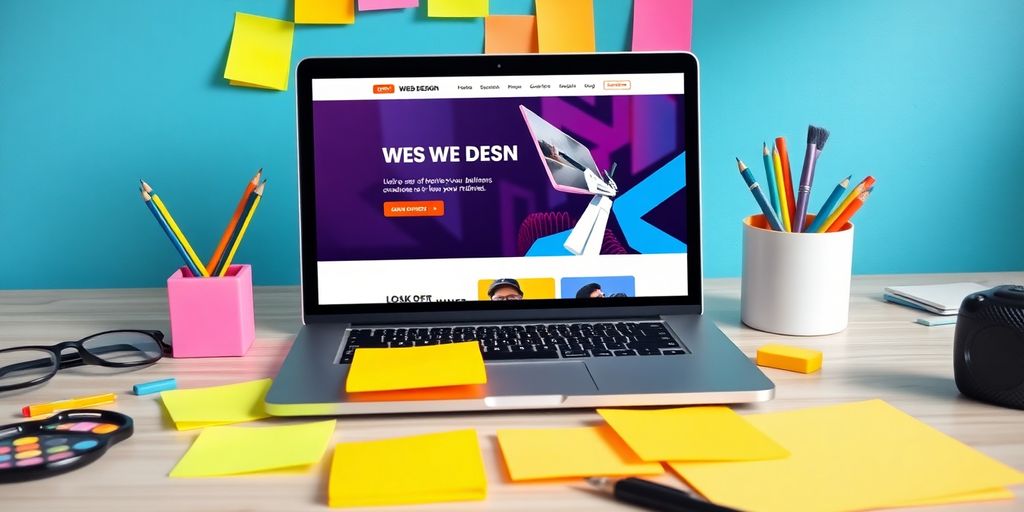 طراحی سایت مدرن بر روی صفحه لپ‌تاپ