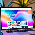 طراحی زیبا وب‌سایت روی صفحه لپ‌تاپ