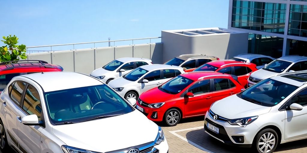 عکس از خودروهای اجارهای در پارکینگ