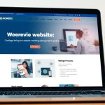 طراحی سایت مدرن بر روی صفحه نمایش لپ تاپ