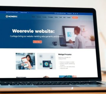 طراحی سایت مدرن بر روی صفحه نمایش لپ تاپ