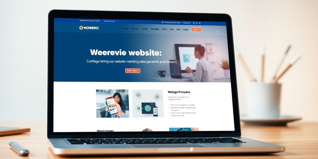 طراحی سایت مدرن بر روی صفحه نمایش لپ تاپ