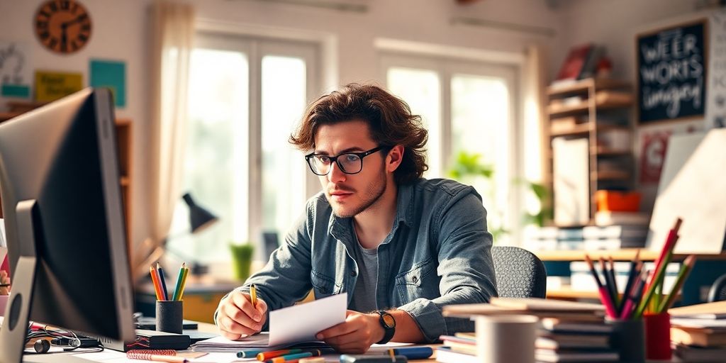 شخصی در حال تفکر درباره درآمدزایی سایت