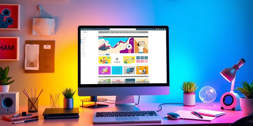 تصویر محیط کار با طراحی سایت هوش مصنوعی