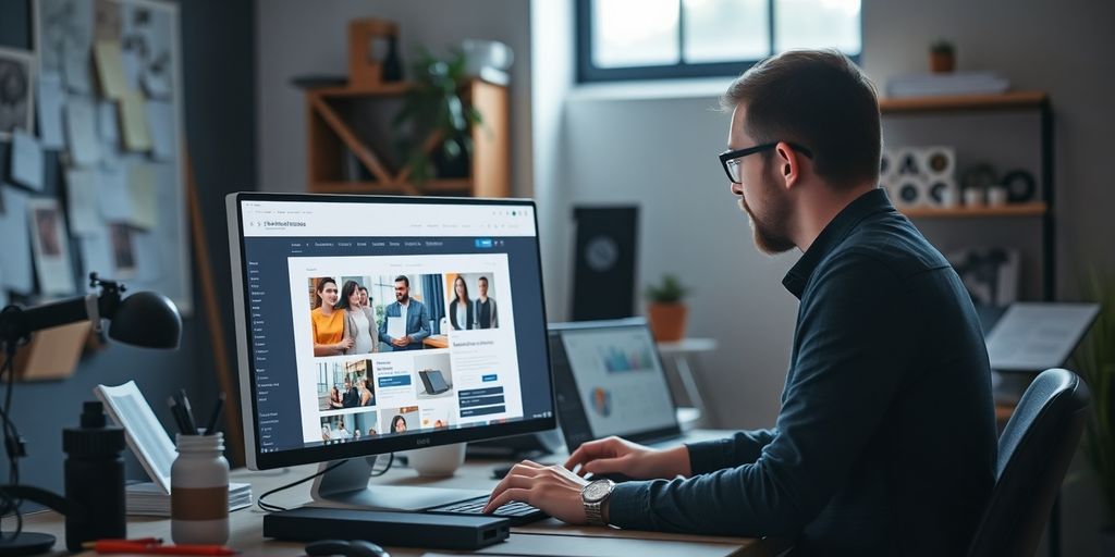 عکسی از یک طراح وب در حال کار