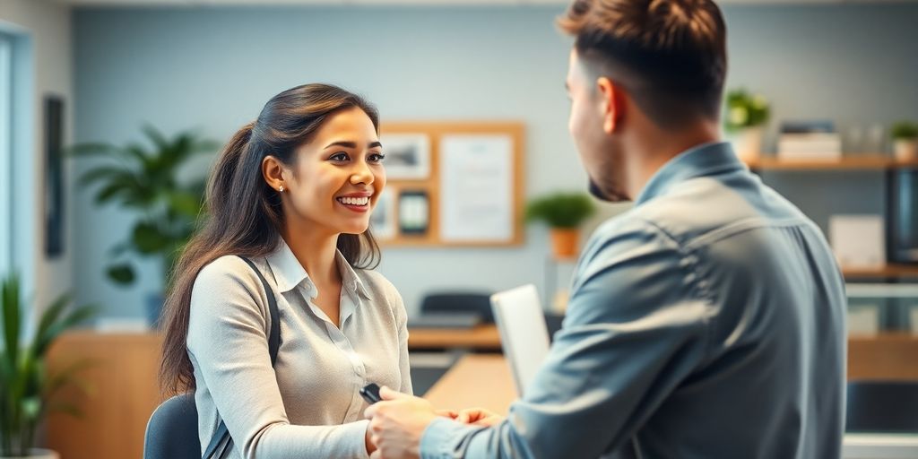 عکس از نماینده خدمات مشتری و مشتری خوشحال