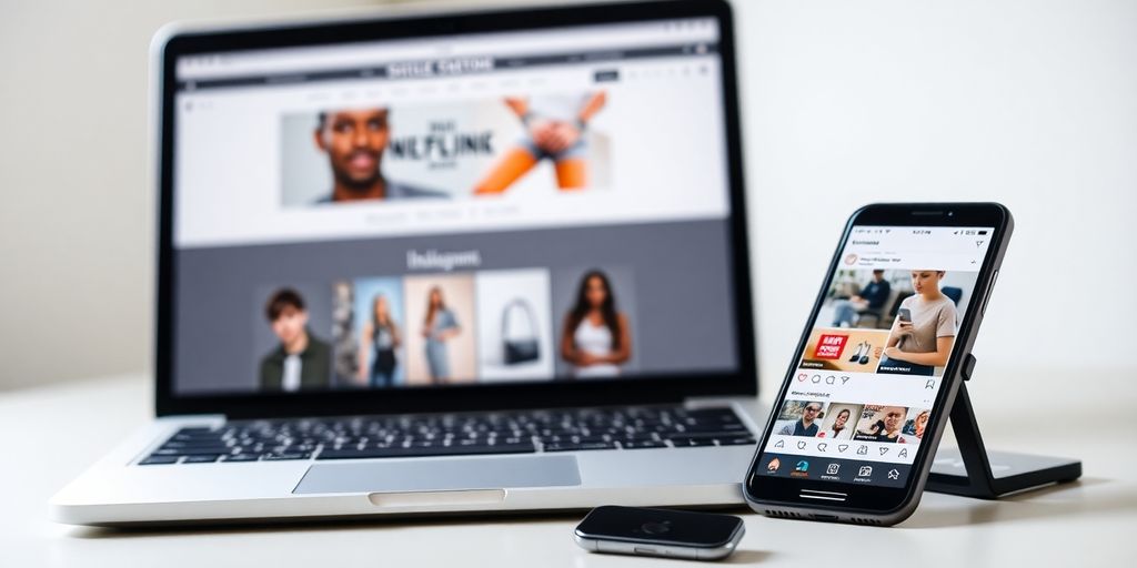 تصویری از وبسایت و اینستاگرام