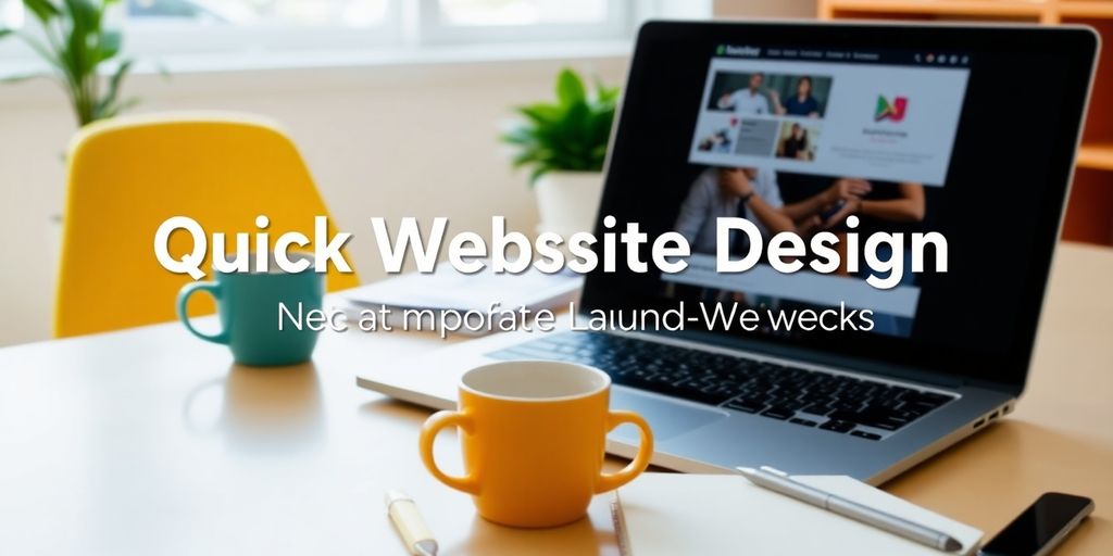 محیط کار با لپ‌تاپ و یادداشت در طراحی سایت