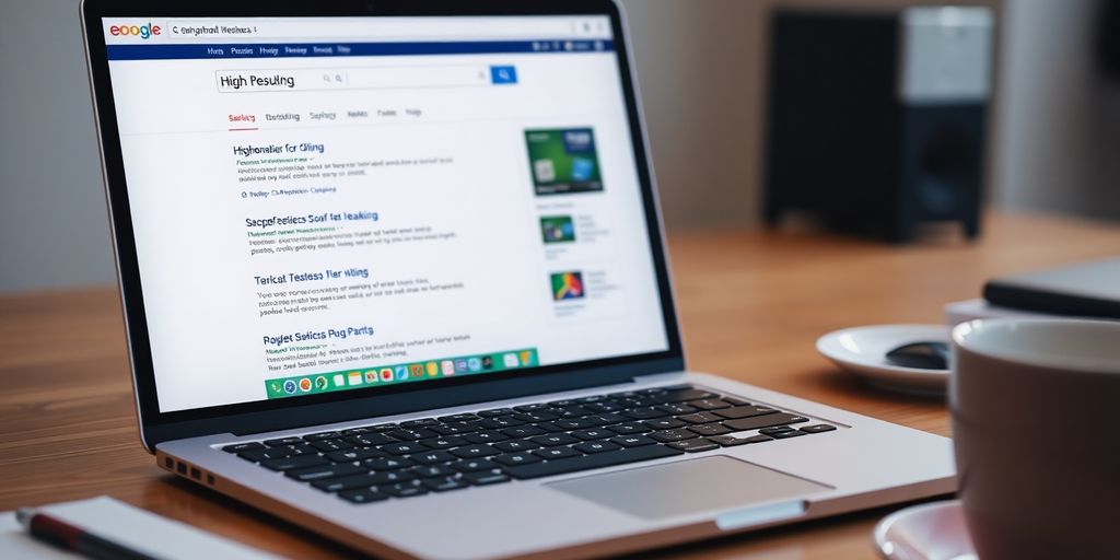 عکسی از لپ‌تاپ با وب‌سایت در صفحه نتایج گوگل