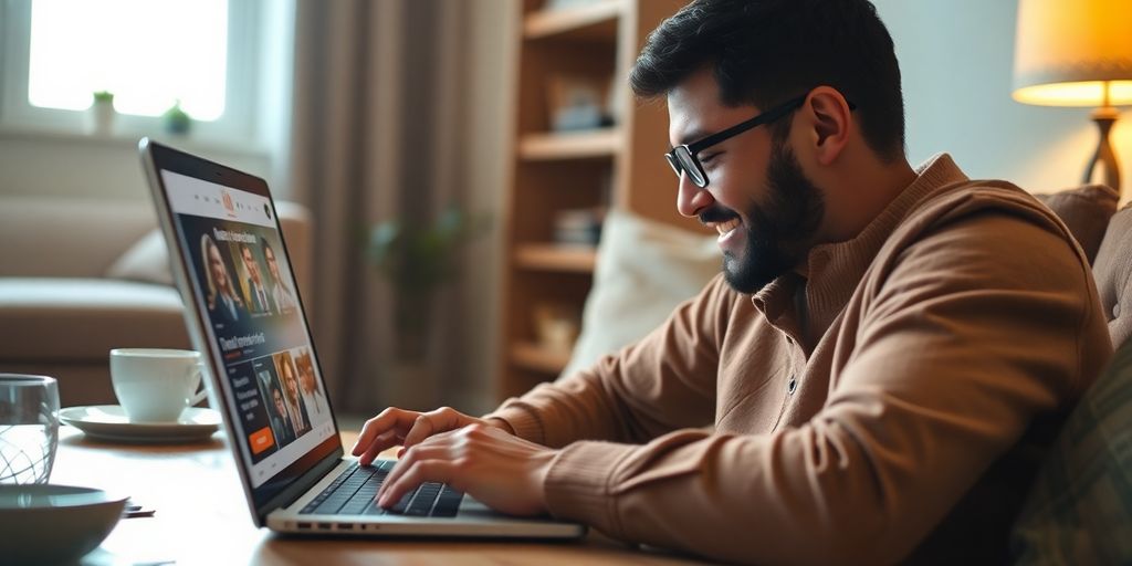 تصویر یک کاربر در حال استفاده از وب‌سایت