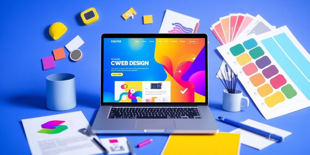 طراحی سایت مدرن بر روی لپ‌تاپ