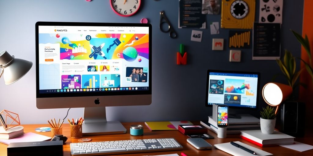 محیط طراحی سایت با ابزارهای خلاقانه و کامپیوتر