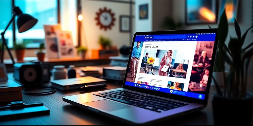 تصویری از لپ‌تاپ و فضای دیجیتال