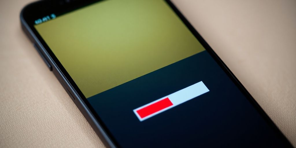 Slow mobile site loading on smartphone screen.