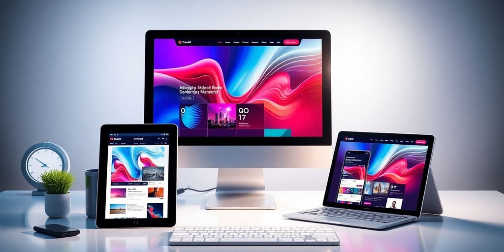 فضای کاری مدرن با تکنولوژی و طراحی سایت