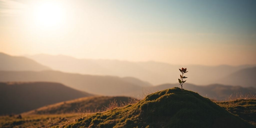 عکس از یک منظره آرام با نور طبیعی