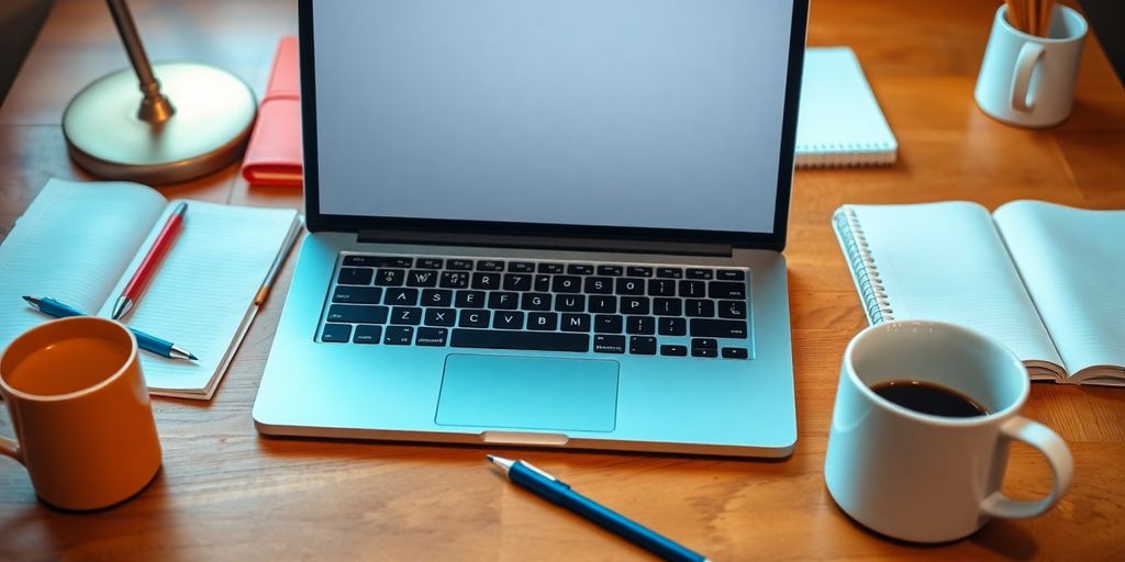 عکسی از لپ‌تاپ و ابزار نویسندگی