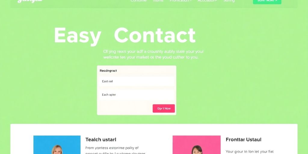 تصویری از وب‌سایت با بخش تماس واضح
