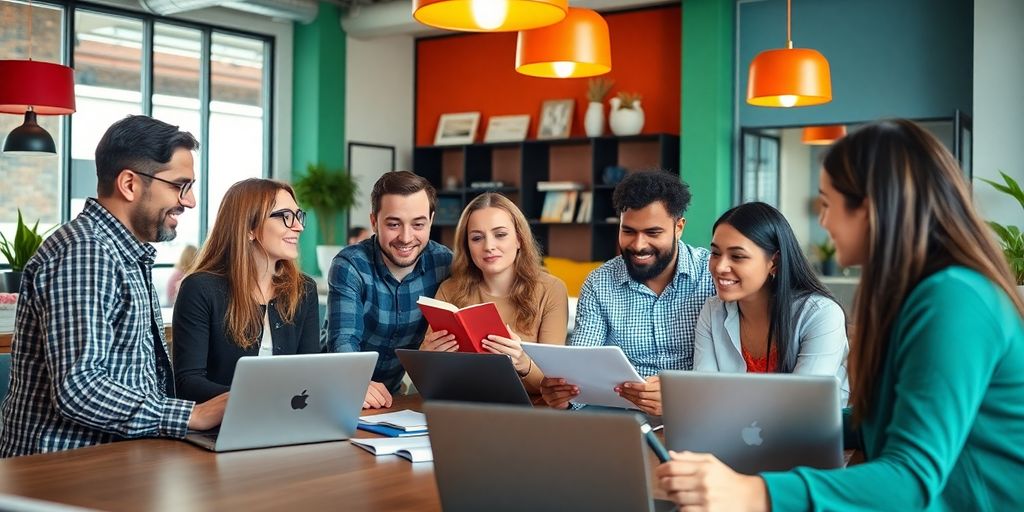 گروه افراد در حال بحث درباره کسب‌وکار