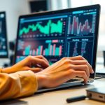 تصویر کاربری که در حال تحلیل داده‌ها است