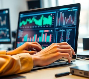 تصویر کاربری که در حال تحلیل داده‌ها است