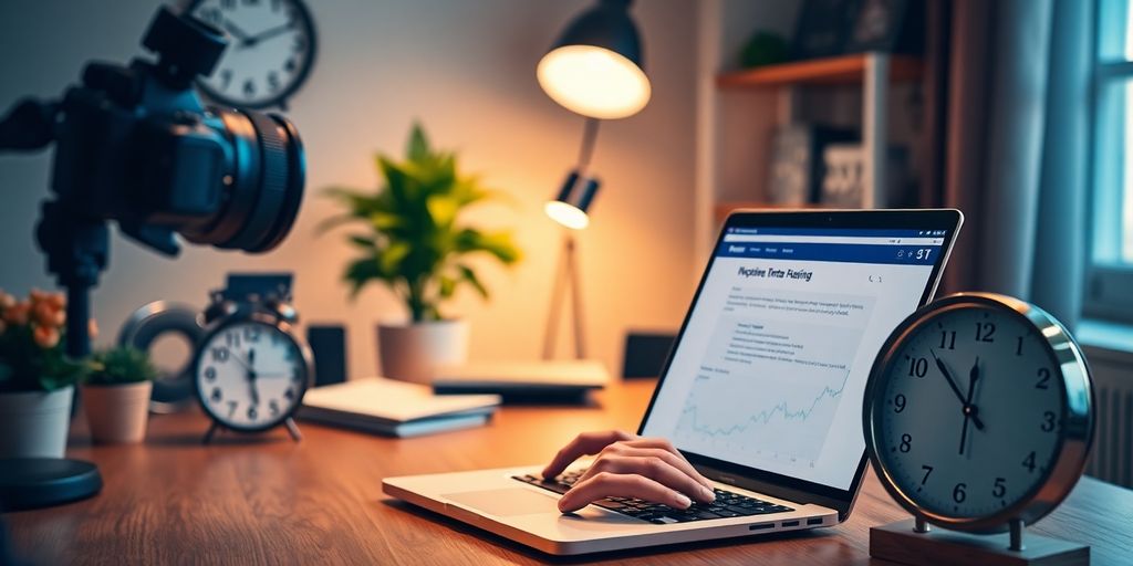 مدیریت زمان در سایت با لپتاپ و ساعت