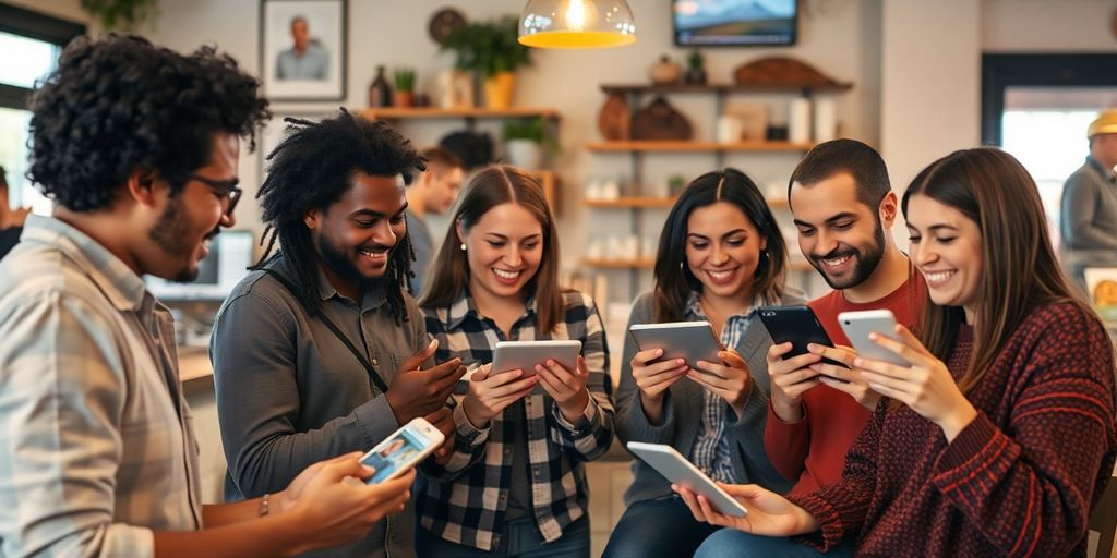 مشتریان محلی در حال استفاده از سایت بر روی دستگاه‌های مختلف